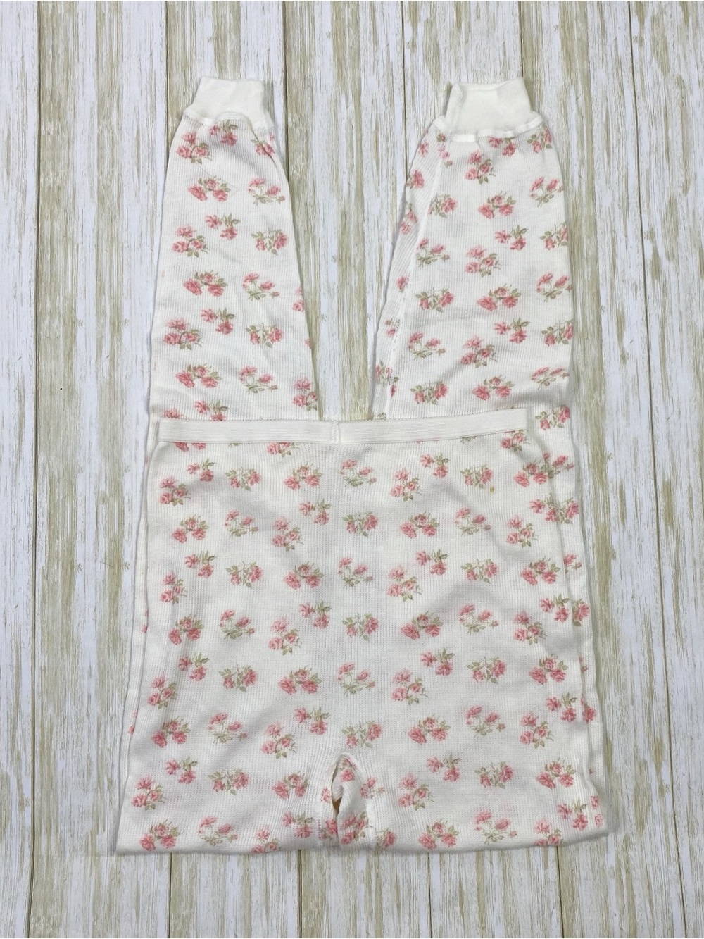 Vintage J.E. Morgan Arctex Lites White Floral Thermal Long Johns - Picture 11 of 11